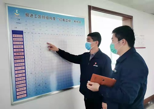 运河煤矿班组月度“红黄蓝牌”考核促管理提升